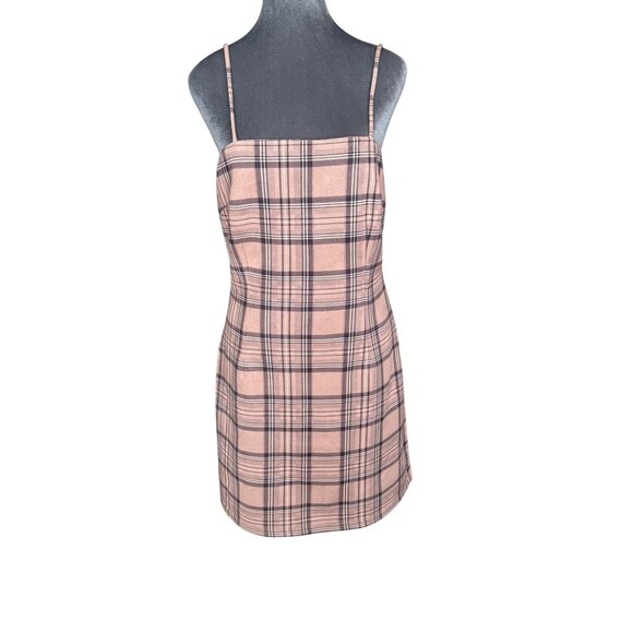 Y2K Plaid Mini Slip Dress With Adjustable Spaghetti Straps By Love Culture - Picture 1 of 5